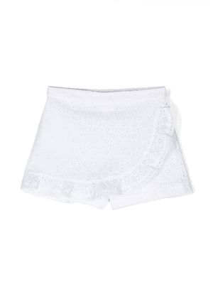 Philosophy Di Lorenzo Serafini Kids embroidered ruffle-trim shorts - White