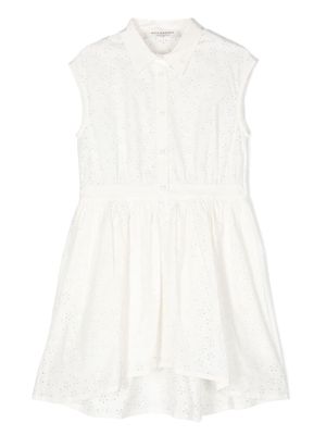 Philosophy Di Lorenzo Serafini Kids floral-pattern cotton-blend dress - White