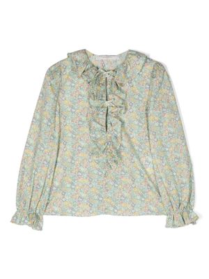 Philosophy Di Lorenzo Serafini Kids floral-pattern cotton blouse - Green
