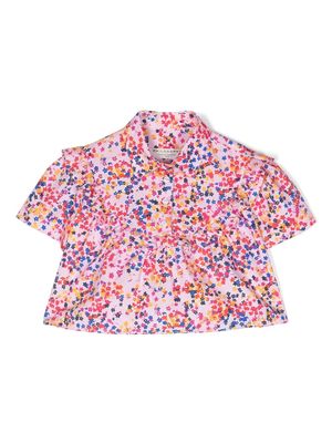 Philosophy Di Lorenzo Serafini Kids floral-print cotton blouse - Pink