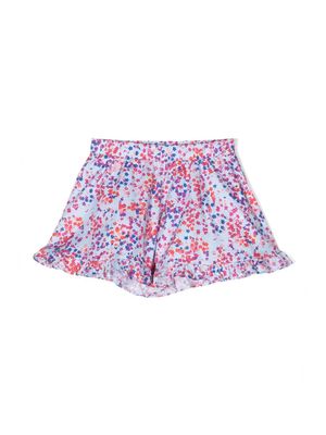 Philosophy Di Lorenzo Serafini Kids floral-print ruffle-hem shorts - Blue