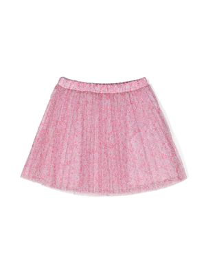 Philosophy Di Lorenzo Serafini Kids floral-print tulle layered skirt - Pink