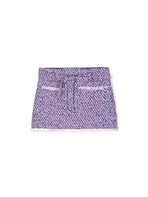 Philosophy Di Lorenzo Serafini Kids frayed-detail skirt - Blue