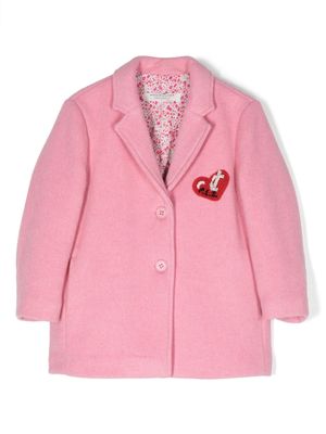 Philosophy Di Lorenzo Serafini Kids heart-patch button-up coat - Pink