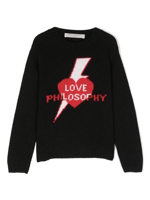 Philosophy Di Lorenzo Serafini Kids intarsia-knit logo jumper - Black