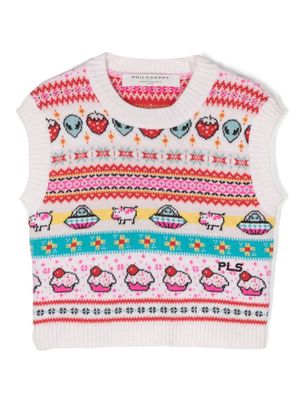 Philosophy Di Lorenzo Serafini Kids intarsia-knit sleeveless top - Pink