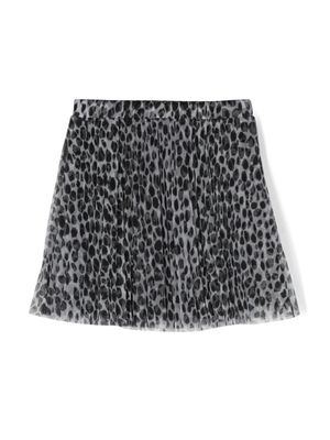 Philosophy Di Lorenzo Serafini Kids leopard-print pleated skirt - Grey