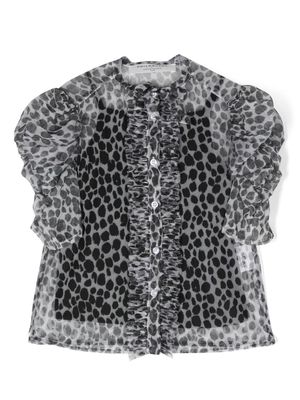Philosophy Di Lorenzo Serafini Kids leopard-print short-sleeve shirt - Grey