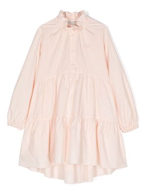 Philosophy Di Lorenzo Serafini Kids logo-embroidered poplin dress - Pink