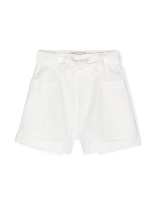 Philosophy Di Lorenzo Serafini Kids logo-embroidered poplin shorts - White