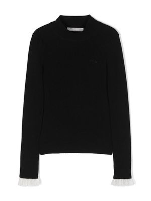Philosophy Di Lorenzo Serafini Kids logo-embroidered ribbed sweatshirt - Black