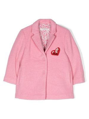 Philosophy Di Lorenzo Serafini Kids logo-embroidered wool-blend coat - Pink