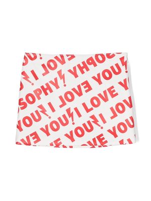 Philosophy Di Lorenzo Serafini Kids Love You printed miniskirt - White