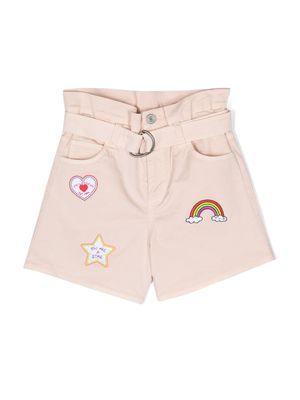 Philosophy Di Lorenzo Serafini Kids multiple-patches belted shorts - Pink