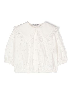 Philosophy Di Lorenzo Serafini Kids openwork cotton shirt - White