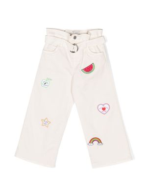 Philosophy Di Lorenzo Serafini Kids patch-detailing belted trousers - White