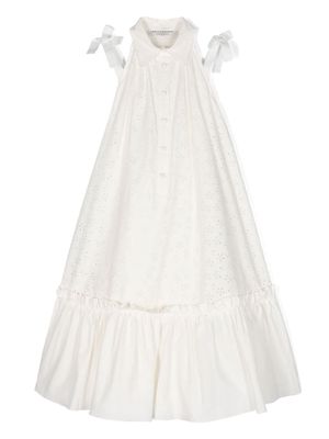 Philosophy Di Lorenzo Serafini Kids perforated A-line dress - White