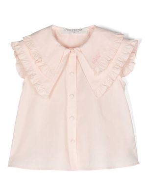 Philosophy Di Lorenzo Serafini Kids ruffle-detail poplin blouse - Pink