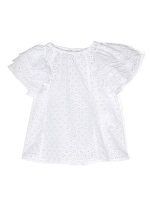 Philosophy Di Lorenzo Serafini Kids short-sleeve ruffled blouse - White