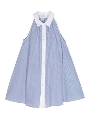 Philosophy Di Lorenzo Serafini Kids sleeveless striped cotton dress - Blue