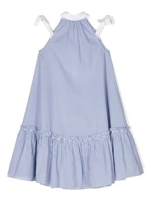 Philosophy Di Lorenzo Serafini Kids striped halterneck dress - Blue