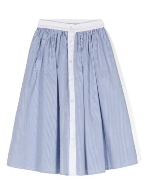 Philosophy Di Lorenzo Serafini Kids striped midi skirt - Blue