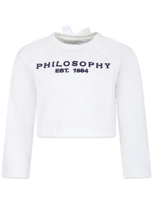 Philosophy Di Lorenzo Serafini Kids tie-fastening cotton T-shirt - White