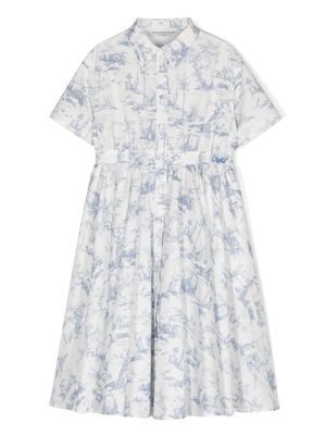 Philosophy Di Lorenzo Serafini Kids Toile de jouy-print cotton dress - White