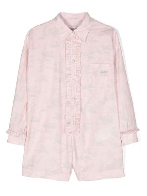 Philosophy Di Lorenzo Serafini Kids Toile de Jouy-print poplin playsuit - Pink