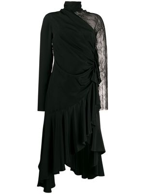 Philosophy Di Lorenzo Serafini lace sleeve asymmetric dress - Black