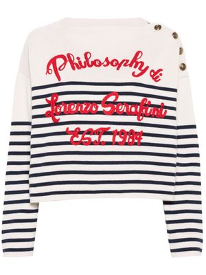 Philosophy Di Lorenzo Serafini logo-embroidered cropped jumper - Neutrals