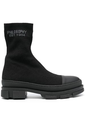 Philosophy di Lorenzo Serafini logo-knit sock boots - Black