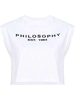 Philosophy Di Lorenzo Serafini logo-print sleeveless cotton T-shirt - White