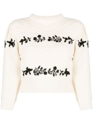 Philosophy Di Lorenzo Serafini long-sleeve knitted jumper - White
