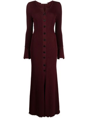 Philosophy Di Lorenzo Serafini long-sleeve ribbed-knit long dress - Red