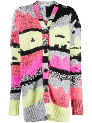 Philosophy Di Lorenzo Serafini patchwork knitted cardigan - Pink