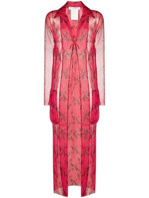Philosophy Di Lorenzo Serafini patterned sheer coat - Pink