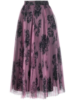 Philosophy Di Lorenzo Serafini pleated voile floral-print midi skirt - Purple