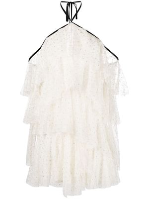 Philosophy Di Lorenzo Serafini point d'espirit tiered dress - White