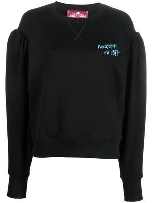 Philosophy Di Lorenzo Serafini puff-sleeve logo-print sweatshirt - Black