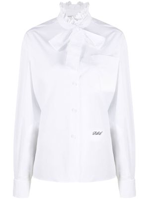 Philosophy Di Lorenzo Serafini ruffle-collar tie-fastening shirt - White