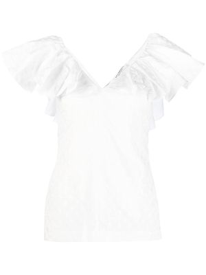 Philosophy Di Lorenzo Serafini ruffled sleeveless blouse - White