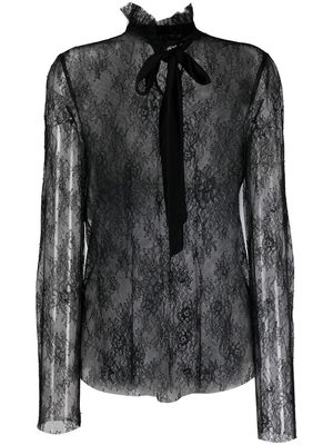 Philosophy Di Lorenzo Serafini semi sheer lace bow blouse - Black