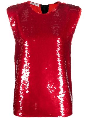 Philosophy Di Lorenzo Serafini sequin-embellished cap-sleeve blouse - Red