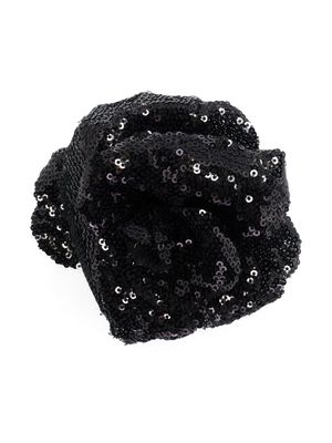 Philosophy Di Lorenzo Serafini sequinned flower-applique brooch - Black