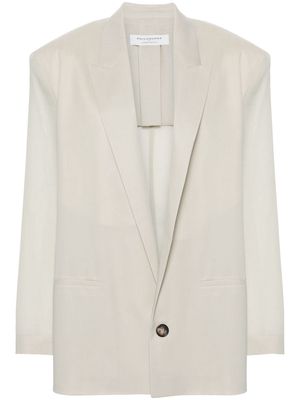 Philosophy Di Lorenzo Serafini sheer single-breasted blazer - Grey