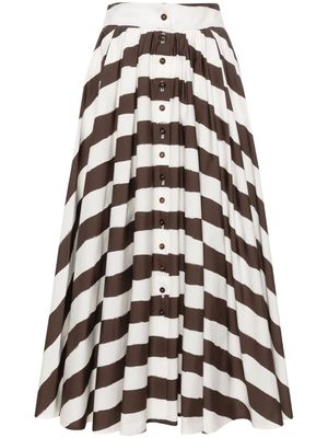 Philosophy Di Lorenzo Serafini striped A-line skirt - Brown