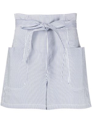 Philosophy Di Lorenzo Serafini striped high-waisted shorts - Blue