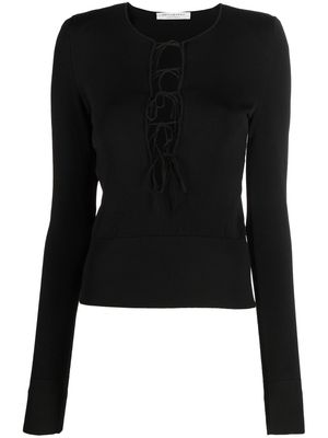 Philosophy Di Lorenzo Serafini tie-detail long-sleeve top - Black
