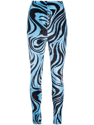 Philosophy Di Lorenzo Serafini velvet swirl-print leggings - Blue